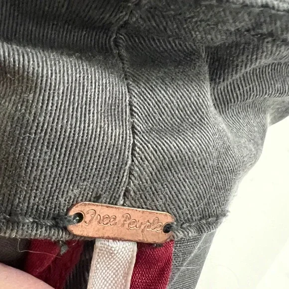 Free People Military Band Jacket Gray Cropped Blazer Epaulettes & Brass Buttons - Picture 11 of 12